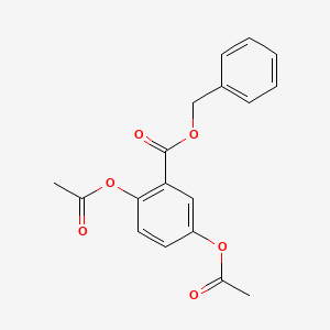 molecular formula C18H16O6 B1213972 Benzyl-2,5-diacetoxybenzoate CAS No. 67577-95-1