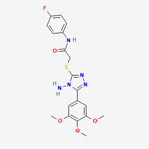molecular formula C19H20FN5O4S B12139723 2-{[4-amino-5-(3,4,5-trimethoxyphenyl)-4H-1,2,4-triazol-3-yl]sulfanyl}-N-(4-fluorophenyl)acetamide 