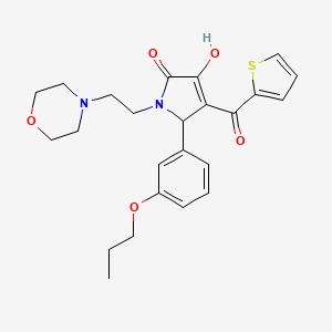 molecular formula C24H28N2O5S B12139730 3-Hydroxy-1-(2-morpholin-4-ylethyl)-5-(3-propoxyphenyl)-4-(2-thienylcarbonyl)-3-pyrrolin-2-one 