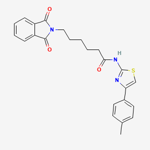 molecular formula C24H23N3O3S B12139733 6-(1,3-dioxo-1,3-dihydro-2H-isoindol-2-yl)-N-[(2Z)-4-(4-methylphenyl)-1,3-thiazol-2(3H)-ylidene]hexanamide 