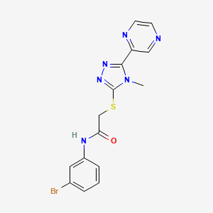molecular formula C15H13BrN6OS B12139754 N-(3-bromophenyl)-2-{[4-methyl-5-(pyrazin-2-yl)-4H-1,2,4-triazol-3-yl]sulfanyl}acetamide 