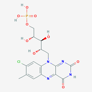 molecular formula C16H18ClN4O9P B1213978 [(2R,3S,4S)-5-(8-chloro-7-methyl-2,4-dioxobenzo[g]pteridin-10-yl)-2,3,4-trihydroxypentyl] dihydrogen phosphate CAS No. 73358-82-4