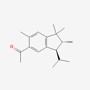 molecular formula C18H26O B1213984 Ethanone, 1-(2,3-dihydro-1,1,2,6-tetramethyl-3-(1-methylethyl)-1H-inden-5-yl)-, trans- CAS No. 68857-95-4