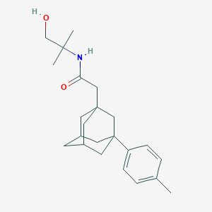 molecular formula C23H33NO2 B12139897 N-(1-hydroxy-2-methylpropan-2-yl)-2-[3-(4-methylphenyl)adamantan-1-yl]acetamide 
