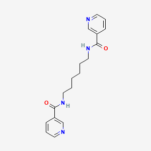 molecular formula C18H22N4O2 B1213992 N,N'-Hexamethylenebis(3-pyridinecarboxamide) CAS No. 73041-73-3
