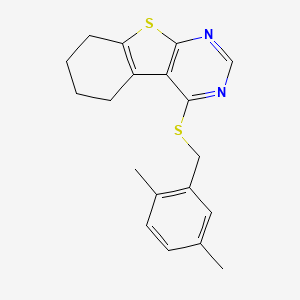 molecular formula C19H20N2S2 B12139952 4-[(2,5-Dimethylbenzyl)sulfanyl]-5,6,7,8-tetrahydro[1]benzothieno[2,3-d]pyrimidine 