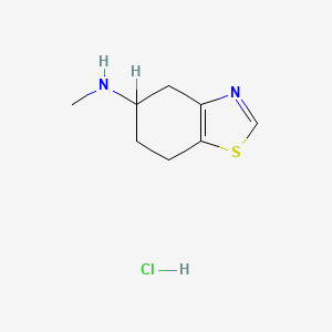 molecular formula C8H13ClN2S B1213998 5-Benzothiazolamine, 4,5,6,7-tetrahydro-N-methyl-(hydrochloride) CAS No. 100567-88-2
