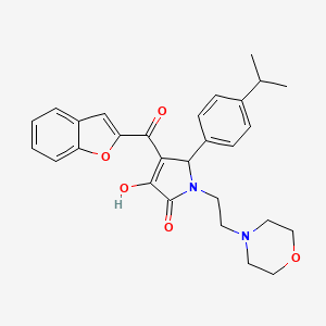 molecular formula C28H30N2O5 B12139983 4-(1-benzofuran-2-ylcarbonyl)-3-hydroxy-1-[2-(morpholin-4-yl)ethyl]-5-[4-(propan-2-yl)phenyl]-1,5-dihydro-2H-pyrrol-2-one 
