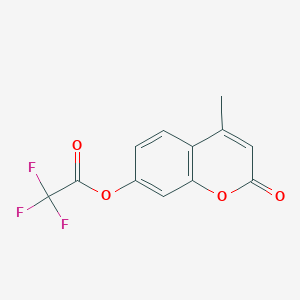 molecular formula C12H7F3O4 B12139994 Acetic acid, trifluoro-, 4-methyl-2-oxo-2H-1-benzopyran-7-yl ester CAS No. 89568-34-3