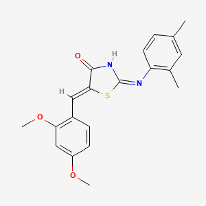 molecular formula C20H20N2O3S B12139998 (5Z)-5-(2,4-dimethoxybenzylidene)-2-[(2,4-dimethylphenyl)amino]-1,3-thiazol-4(5H)-one 