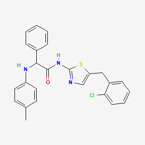 molecular formula C25H22ClN3OS B12140056 N-[5-(2-chlorobenzyl)-1,3-thiazol-2-yl]-2-[(4-methylphenyl)amino]-2-phenylacetamide 