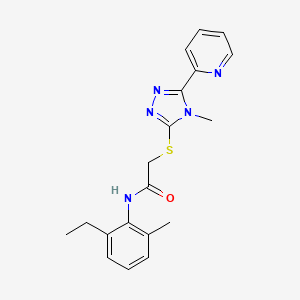 molecular formula C19H21N5OS B12140154 N-(2-ethyl-6-methylphenyl)-2-{[4-methyl-5-(pyridin-2-yl)-4H-1,2,4-triazol-3-yl]sulfanyl}acetamide 
