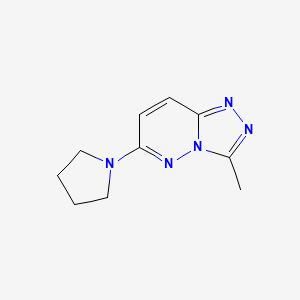 molecular formula C10H13N5 B1214016 3-Methyl-6-(1-pyrrolidinyl)-[1,2,4]triazolo[4,3-b]pyridazine 