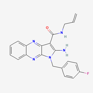 molecular formula C21H18FN5O B12140189 2-amino-1-(4-fluorobenzyl)-N-(prop-2-en-1-yl)-1H-pyrrolo[2,3-b]quinoxaline-3-carboxamide 