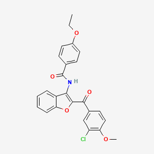 molecular formula C25H20ClNO5 B12140201 N-{2-[(3-chloro-4-methoxyphenyl)carbonyl]-1-benzofuran-3-yl}-4-ethoxybenzamide 