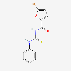 molecular formula C12H9BrN2O2S B1214021 N-[anilino(sulfanylidene)methyl]-5-bromo-2-furancarboxamide 