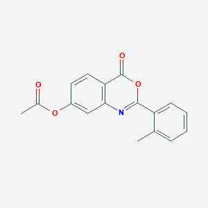 molecular formula C17H13NO4 B1214023 Acetic acid [2-(2-methylphenyl)-4-oxo-3,1-benzoxazin-7-yl] ester 
