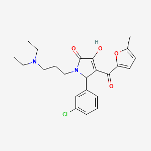 molecular formula C23H27ClN2O4 B12140263 5-(3-chlorophenyl)-1-[3-(diethylamino)propyl]-3-hydroxy-4-(5-methylfuran-2-carbonyl)-2,5-dihydro-1H-pyrrol-2-one 