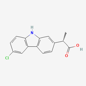 molecular formula C15H12ClNO2 B1214028 (2S)-2-(6-chloro-9H-carbazol-2-yl)propanoic acid CAS No. 52263-84-0