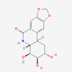 molecular formula C14H15NO6 B1214033 (2S,3R,4S,4aR,11bR)-2,3,4-trihydroxy-2,3,4,4a,5,11b-hexahydro-1H-[1,3]dioxolo[4,5-j]phenanthridin-6-one 