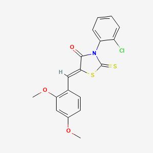 molecular formula C18H14ClNO3S2 B12140377 (5Z)-3-(2-chlorophenyl)-5-(2,4-dimethoxybenzylidene)-2-thioxo-1,3-thiazolidin-4-one 