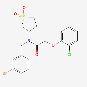 molecular formula C19H19BrClNO4S B12140418 N-(3-bromobenzyl)-2-(2-chlorophenoxy)-N-(1,1-dioxidotetrahydrothiophen-3-yl)acetamide 