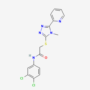 molecular formula C16H13Cl2N5OS B12140424 N-(3,4-dichlorophenyl)-2-{[4-methyl-5-(pyridin-2-yl)-4H-1,2,4-triazol-3-yl]sulfanyl}acetamide 