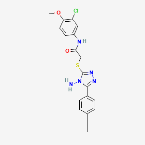 molecular formula C21H24ClN5O2S B12140496 2-{[4-amino-5-(4-tert-butylphenyl)-4H-1,2,4-triazol-3-yl]sulfanyl}-N-(3-chloro-4-methoxyphenyl)acetamide 