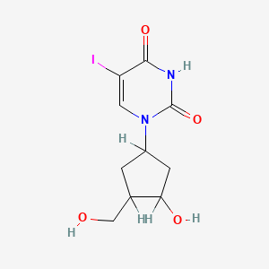 molecular formula C10H13IN2O4 B1214052 2,4(1H,3H)-Pyrimidinedione,1-[(1S,3R,4S)-3-hydroxy-4-(hydroxymethyl)cyclopentyl]-5-iodo- CAS No. 83967-03-7