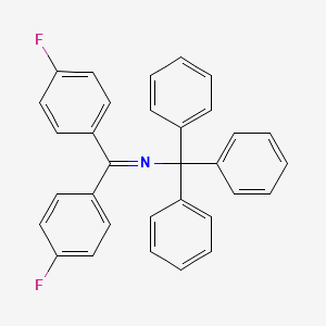 molecular formula C32H23F2N B12140521 N-[bis(4-fluorophenyl)methylidene]-1,1,1-triphenylmethanamine 