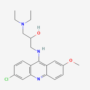 molecular formula C21H26ClN3O2 B1214054 1-[(6-Chloro-2-methoxyacridin-9-yl)amino]-3-(diethylamino)propan-2-ol CAS No. 522-20-3