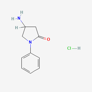 molecular formula C10H13ClN2O B1214056 4-Amino-1-phenylpyrrolidin-2-one hydrochloride CAS No. 774-21-0