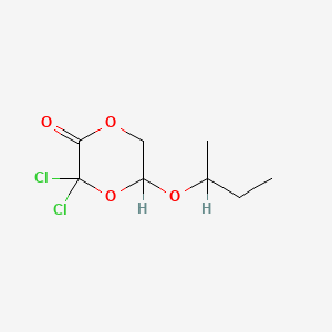 molecular formula C8H12Cl2O4 B1214057 1,4-Dioxan-2-one, 3,3-dichloro-5-(1-methylpropoxy)- CAS No. 65423-14-5