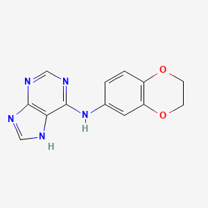 molecular formula C13H11N5O2 B12140582 N-(2,3-dihydro-1,4-benzodioxin-6-yl)-7H-purin-6-amine 