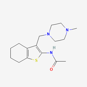 molecular formula C16H25N3OS B12140594 N-{3-[(4-methylpiperazin-1-yl)methyl]-4,5,6,7-tetrahydro-1-benzothiophen-2-yl}acetamide 