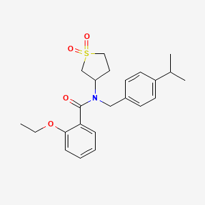 molecular formula C23H29NO4S B12140602 N-(1,1-dioxidotetrahydrothiophen-3-yl)-2-ethoxy-N-[4-(propan-2-yl)benzyl]benzamide 