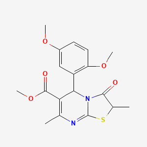 molecular formula C18H20N2O5S B12140603 methyl 5-(2,5-dimethoxyphenyl)-2,7-dimethyl-3-oxo-2H,3H,5H-[1,3]thiazolo[3,2-a]pyrimidine-6-carboxylate 