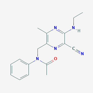 molecular formula C17H19N5O B1214072 N-[[6-cyano-5-(ethylamino)-3-methyl-2-pyrazinyl]methyl]-N-phenylacetamide 