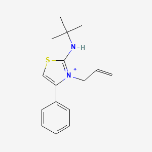 molecular formula C16H21N2S+ B12140734 Thiazolium, 2-[(1,1-dimethylethyl)amino]-4-phenyl-3-(2-propen-1-yl)- CAS No. 783297-15-4