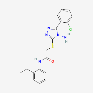 molecular formula C19H20ClN5OS B12140735 2-[4-amino-5-(2-chlorophenyl)(1,2,4-triazol-3-ylthio)]-N-[2-(methylethyl)pheny l]acetamide 