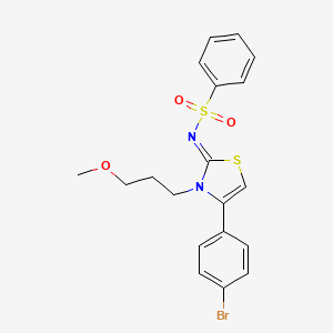molecular formula C19H19BrN2O3S2 B12140824 N-[(2Z)-4-(4-bromophenyl)-3-(3-methoxypropyl)-1,3-thiazol-2(3H)-ylidene]benzenesulfonamide 