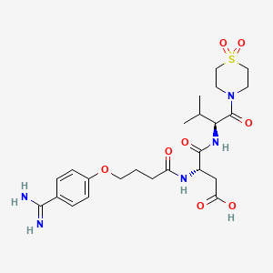 (3S)-3-[4-(4-carbamimidoylphenoxy)butanoylamino]-4-[[(2S)-1-(1,1-dioxo-1,4-thiazinan-4-yl)-3-methyl-1-oxobutan-2-yl]amino]-4-oxobutanoic acid
