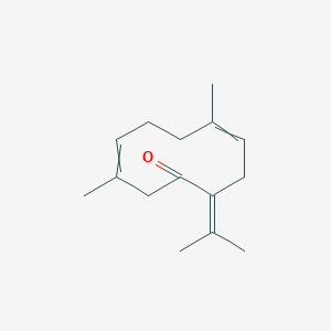 molecular formula C15H22O B1214104 3,7-Cyclodecadien-1-one, 3,7-dimethyl-10-(1-methylethylidene)-, (Z,E)- CAS No. 32663-51-7