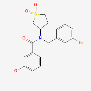 molecular formula C19H20BrNO4S B12141080 N-(3-bromobenzyl)-N-(1,1-dioxidotetrahydrothiophen-3-yl)-3-methoxybenzamide 