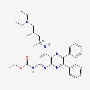 molecular formula C32H40N6O2 B1214109 ethyl N-[8-[[4-(diethylamino)-1,3-dimethyl-butyl]amino]-2,3-diphenyl-pyrido[2,3-b]pyrazin-6-yl]carbamate 