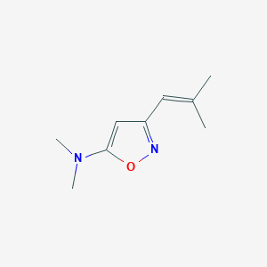 molecular formula C9H14N2O B121411 N,N-Dimethyl-3-(2-methylprop-1-en-1-yl)isoxazol-5-amine CAS No. 156366-80-2