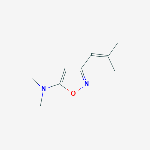 molecular formula C9H14N2O B121411 5-Isoxazolamine,N,N-dimethyl-3-(2-methyl-1-propenyl)-(9CI) CAS No. 156366-80-2