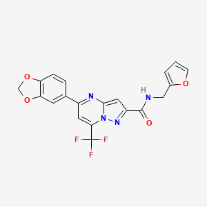 5-(1,3-benzodioxol-5-yl)-N-(2-furanylmethyl)-7-(trifluoromethyl)-2-pyrazolo[1,5-a]pyrimidinecarboxamide