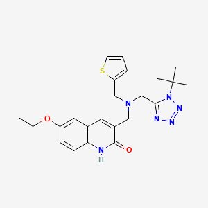 3-[[(1-tert-butyl-5-tetrazolyl)methyl-(thiophen-2-ylmethyl)amino]methyl]-6-ethoxy-1H-quinolin-2-one