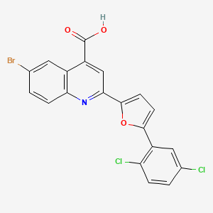 molecular formula C20H10BrCl2NO3 B12141237 6-Bromo-2-[5-(2,5-dichlorophenyl)furan-2-yl]quinoline-4-carboxylic acid 